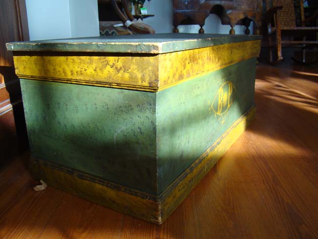 A 19th century American painted Blanket Chest circa 1820-1830